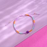 Perlenarmband smile lila/orange