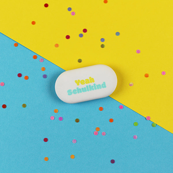Radiergummi YEAH Schulkind gelb-mint