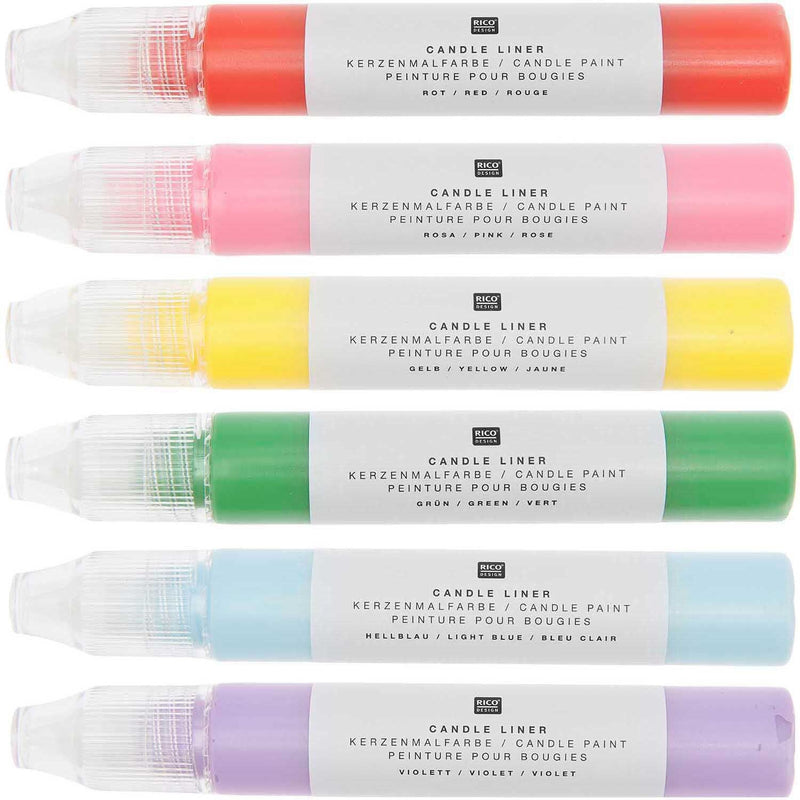 Kerzenmalfarbe Set Regenbogen 6 Stück