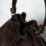 Großer Saku - Wildleder-Mokka