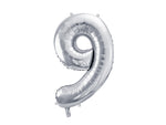 Folienballon Ziffer - 0-9 silber 72 cm