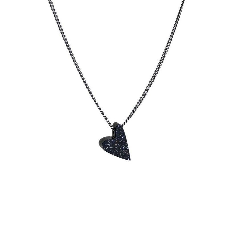 Halskette Herz Black Sparkle