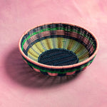 Geflochtener Korb - Pink/Marineblau