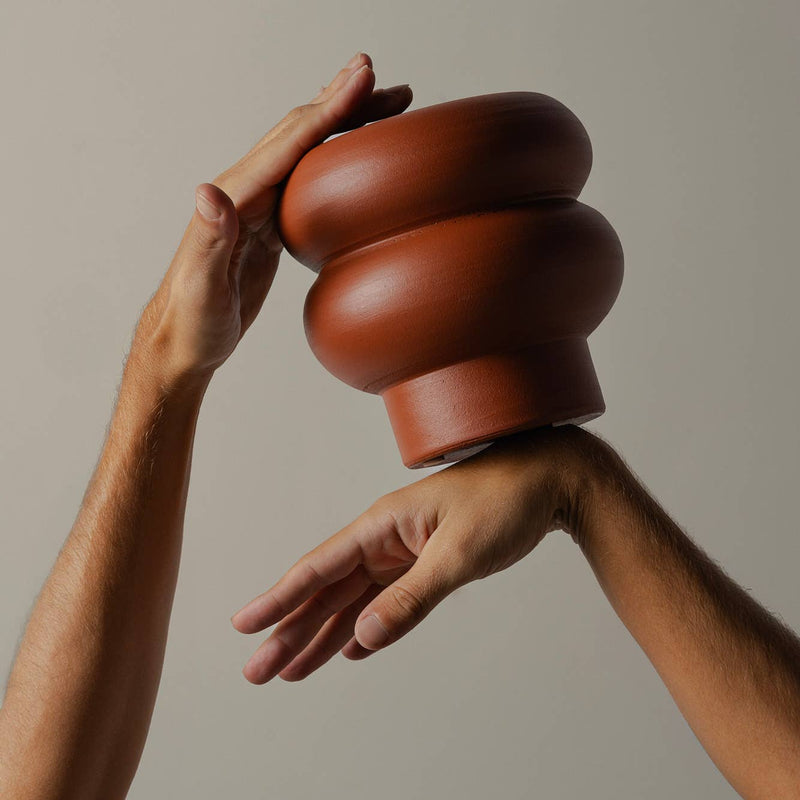 Vase RIPPLE klein Terrakotta