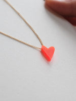 Halskette Herz Fluo Red