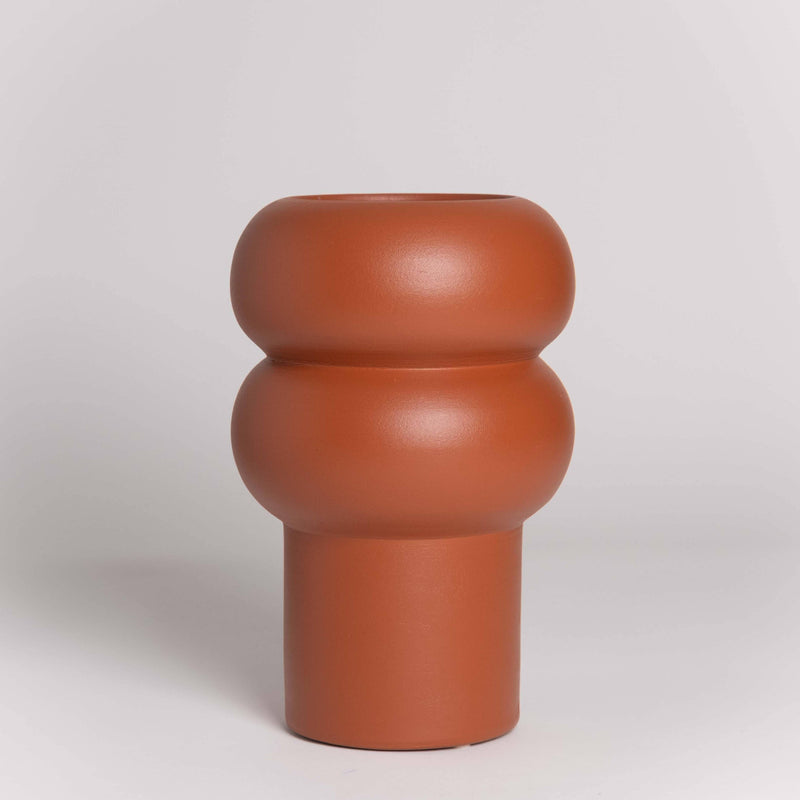 Vase RIPPLE groß Terrakotta