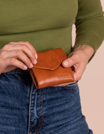 Geldtasche GEORGIES - braunes Leder