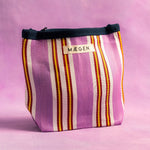 Kulturtasche Marineblau/ Rosa/ Rot