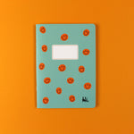 Notizheft mint mit orangen Smiles kariert, DIN A5