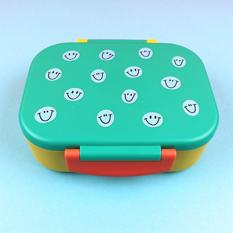 Lunchbox Smile grün/ocker/hellblau
