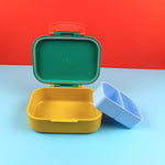 Lunchbox Smile grün/ocker/hellblau