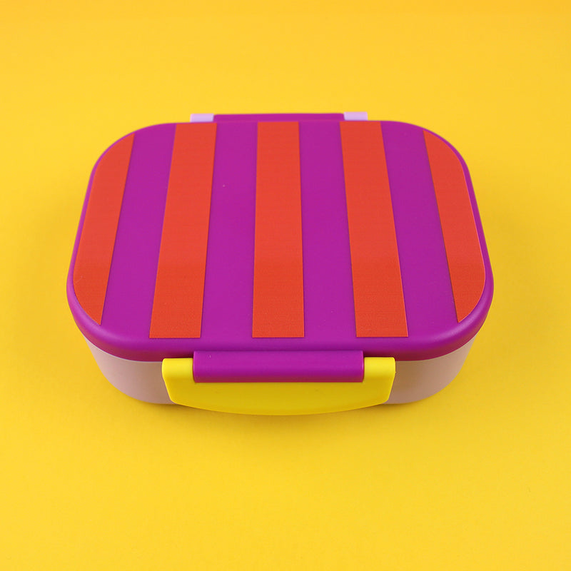 Lunchbox Stripes violett/rot-flieder