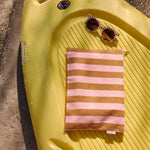 Pouch L - Karamell/Erdbeere gestreift