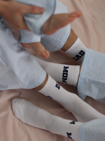MOM College Socken - Weiß/Blau