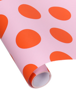 Geschenkpapier Rolle DOTTIE Pink - Blutorange