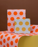 Geschenkpapier Rolle DOTTIE hellblau curry