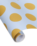 Geschenkpapier Rolle DOTTIE hellblau curry