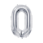 Folienballon Ziffer - 0-9  silber 72 cm