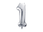 Folienballon Ziffer - 0-9  silber 72 cm