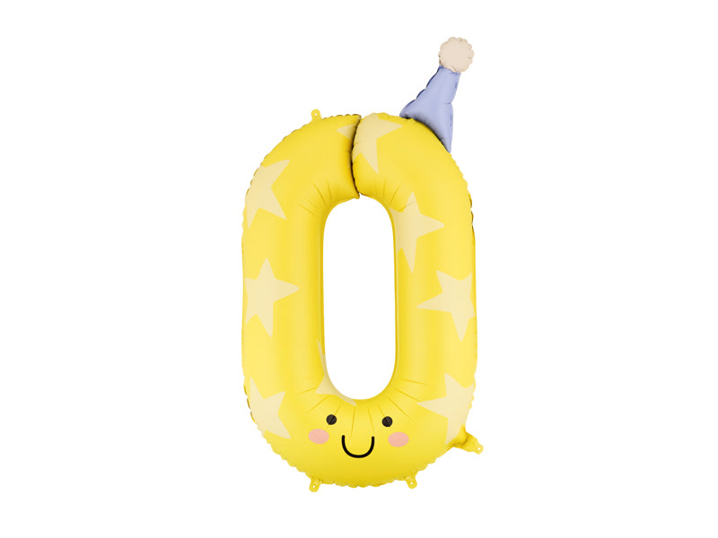 Folienballon Ziffern mit Partyhut
