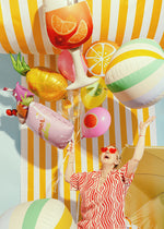 Folienballon Ball mit Streifen 75 cm
