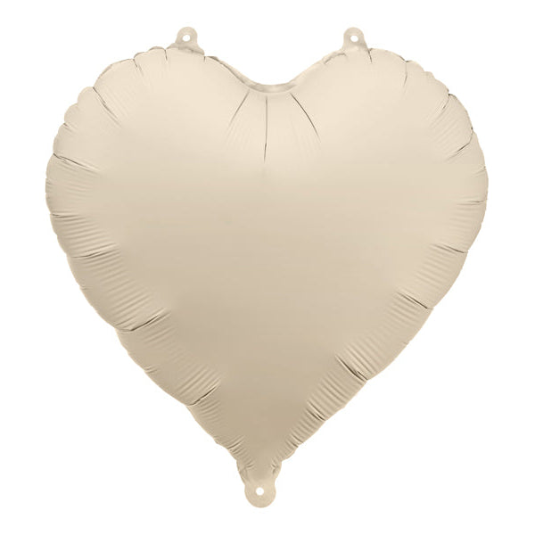 Folienballon Herz 45cm - Hellbeige