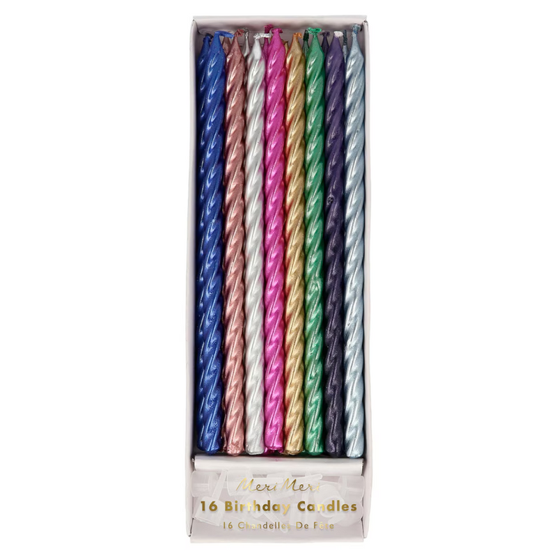 Geburtstagskerzen Multi Metallic Twisted