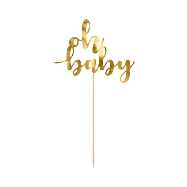 Oh Baby - Cake Topper gold