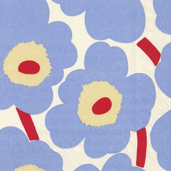 Servietten UNIKKO cream blue 33x33cm