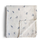 Musselintuch 120x120cm - Wale