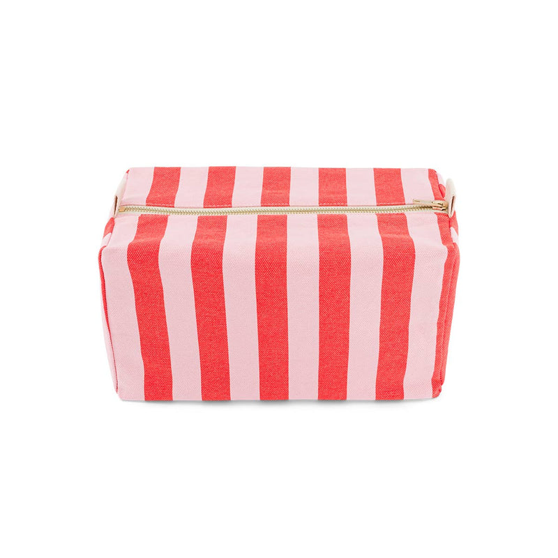 Kulturtasche - Tomate/Candy Pink gestreift