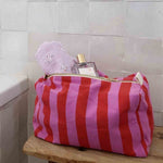 Kulturtasche - Orchidee/Tomate gestreift
