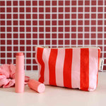 Kleine Kulturtasche - Tomatenrot/Candy Pink