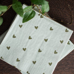 Servietten Heart Green
