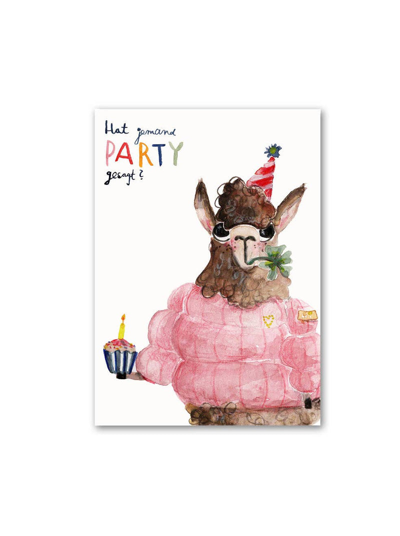Postkarte - hat jemand Party gesagt