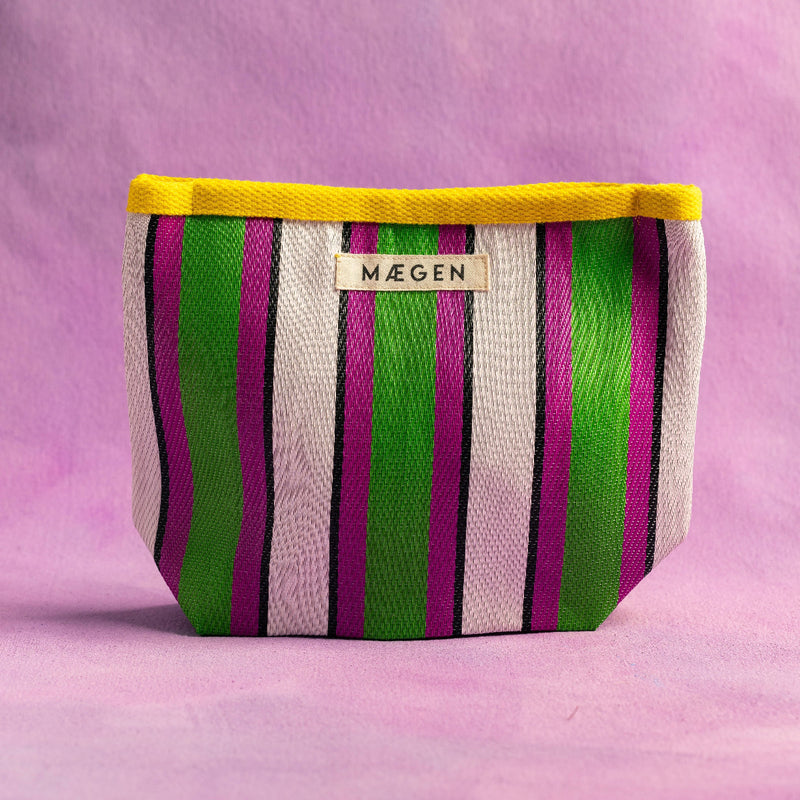Kulturtasche Gelb/ Rosa/ Grün